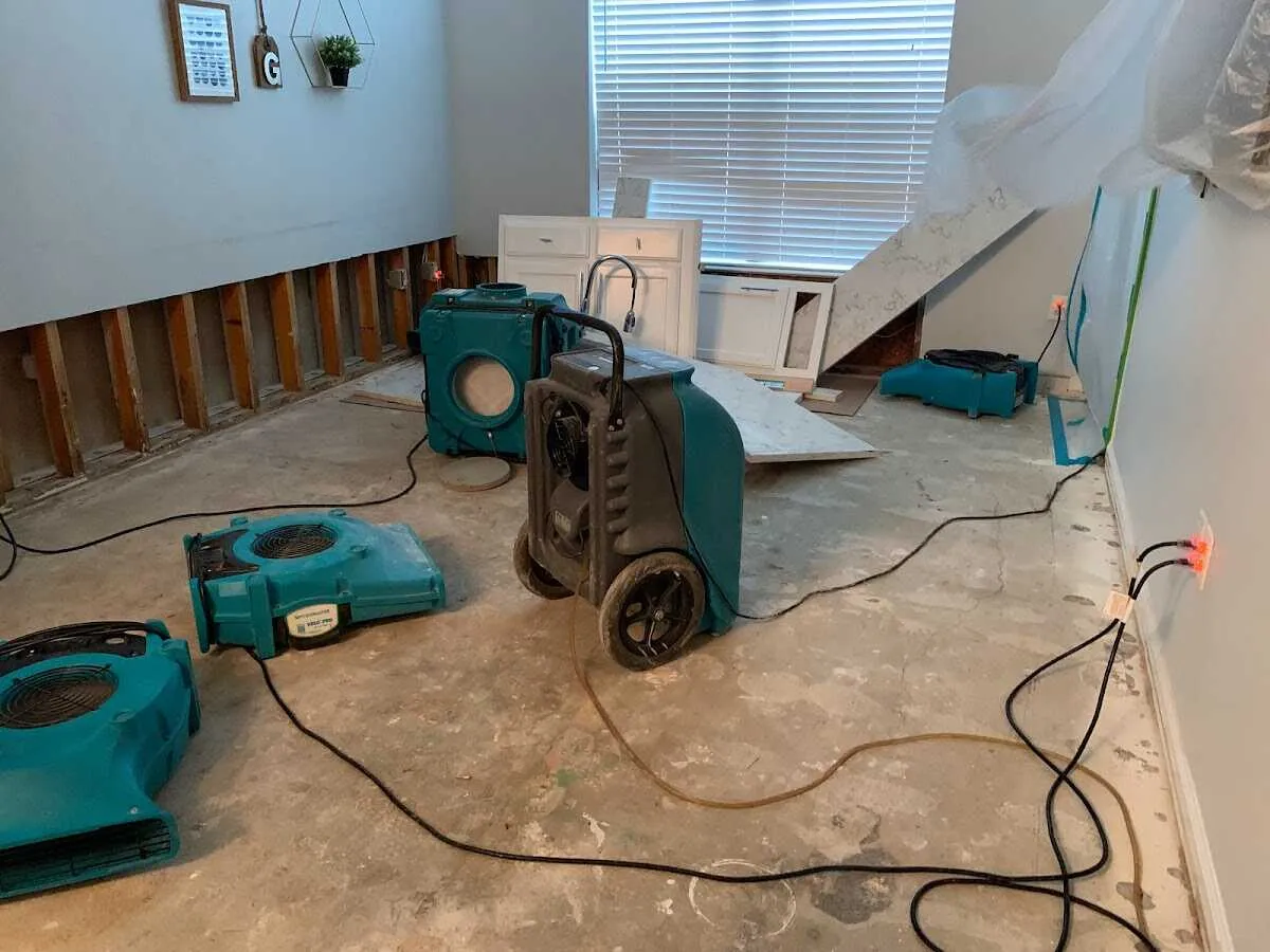 Dehumidifier in flood-cut room for Water Extraction & Removal in Ecorse